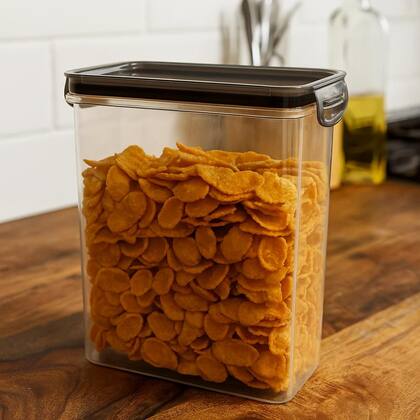 Imagem de Pote Hermético Trava Mais Plasútil Cristal Porta Mantimentos Empilhável Livre de BPA