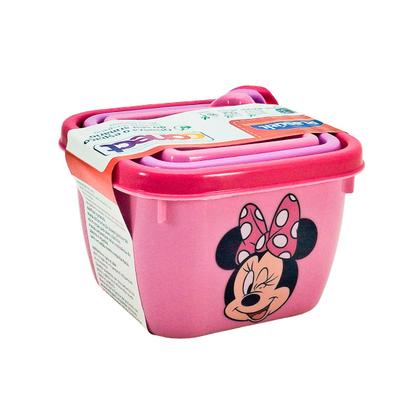 Imagem de Pote Infantil Kit com 3 Marmitas para lanche Escolar Plasútil