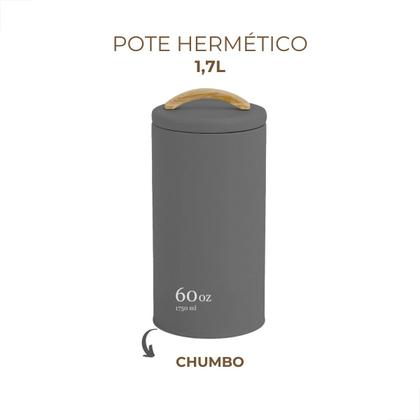 Imagem de Pote Lata Porta Mantimentos Hermético Metal Sense 1,7l Ou 