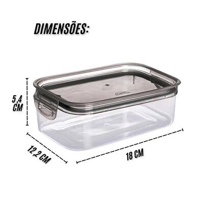 Imagem de Pote Mantimentos Fechamento Hermético Tampa Trava Mais Cristal Porta Mantimentos 500ML Plasutil