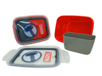 Imagem de Pote Marmita Com Divisória Hermético Plasutil Azul Ou Rosa