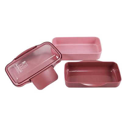 Imagem de Pote Marmita Plástico Alimentos com 2 Andares Divisórias Compartimentos Trava Dupla Livre BPA Free 950 Ml