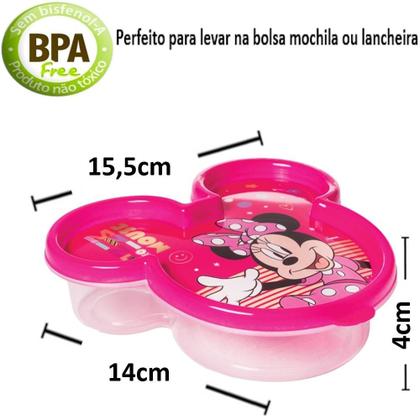 Imagem de Pote Minnie Porta Lanche Escola Passeio Infantil 320ml