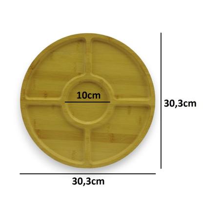 Imagem de Pote Multiúso Com Tampa + Petisqueira 5 Divisórias Bambu