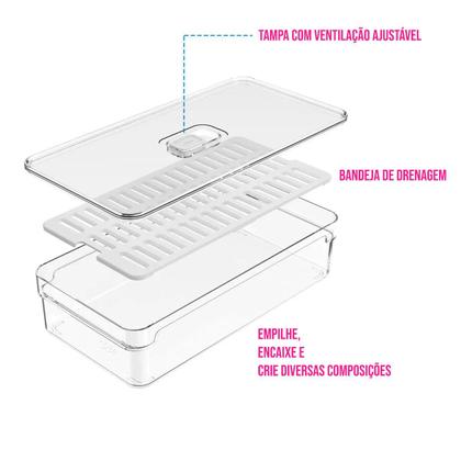Imagem de Pote Organizador de Alimentos Geladeira Clear Fresh Ou