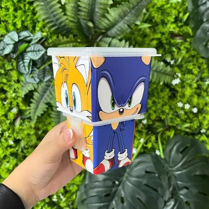 Imagem de Pote Organizador Duplo Lancheira Infantil Marmita Porta Lanche Escola Multiuso