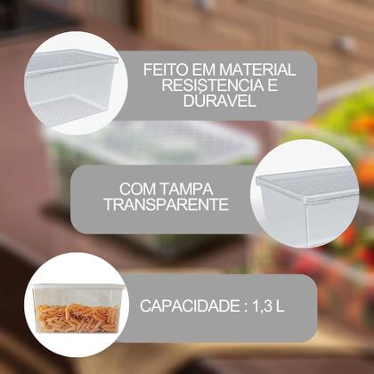 Imagem de Pote Organizador Multiuso Transparente com Tampa 1,3L