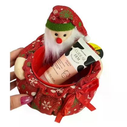 Imagem de Pote Pano Rosto Noel Com Tampa Em Poliéster 10X8Cm Enfeite