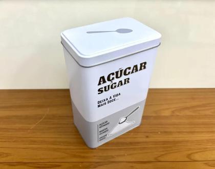 Imagem de Pote Para Açúcar De Metal Com Tampa 1 Litro Mantimento