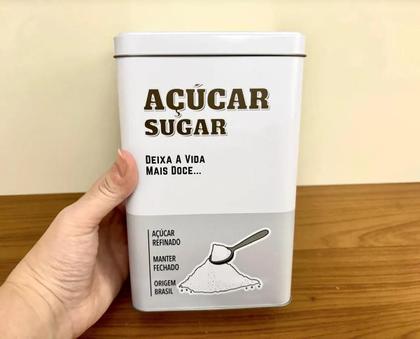 Imagem de Pote Para Açúcar De Metal Com Tampa 1 Litro Mantimento