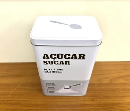 Imagem de Pote Para Açúcar De Metal Com Tampa 1 Litro Mantimento