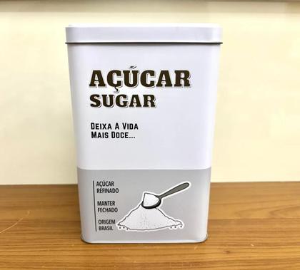 Imagem de Pote Para Açúcar De Metal Com Tampa 1 Litro Mantimento