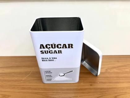 Imagem de Pote Para Açúcar De Metal Com Tampa 1 Litro Mantimento