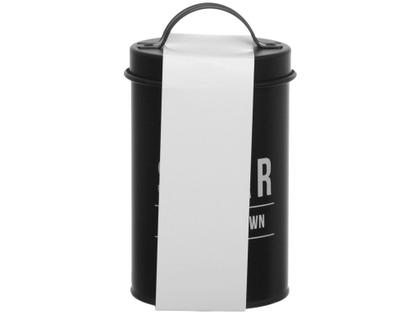 Imagem de Pote Para Açúcar Multiuso Decorativo Lata de Aço Galvanizado Preto 900ml