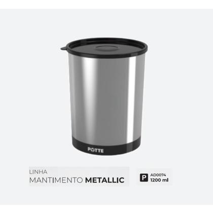 Imagem de Pote Para Alimentos 1,2 Litros Metallic Com Tampa Bpa Free