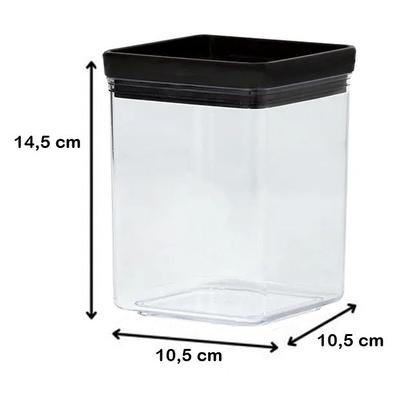 Imagem de Pote Para Mantimentos Hermético Black Quadrado Empilhável 1000ml Código 2118 Paramount Plásticos