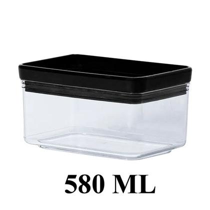 Imagem de Pote Para Mantimentos Hermético Black Retangular Empilhável 580ml Código 2123 Paramount Plásticos