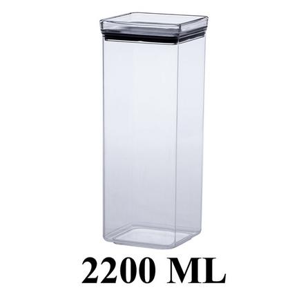 Imagem de Pote Para Mantimentos Hermético Quadrado Empilhável 2200ml Código 1163 - Paramount Plásticos