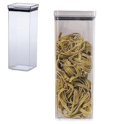 Imagem de Pote Para Mantimentos Hermético Quadrado Empilhável 2200ml Código 1163 - Paramount Plásticos