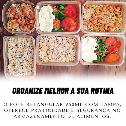 Imagem de Pote Plastico 24un Retangular Descartável 750ml Marmita