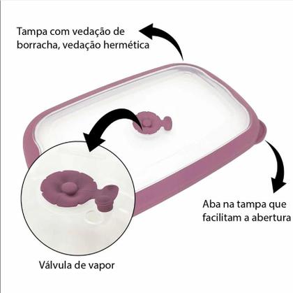 Imagem de Pote Plástico Redondo Hermético Açaí 3,2L Flor Sanremo