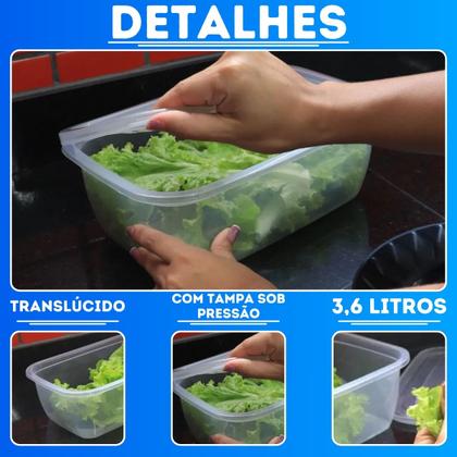 Imagem de Pote Plástico Retangular Com Tampa, Jogo Pote Bpa Free. Conjunto Potinhos Fitness