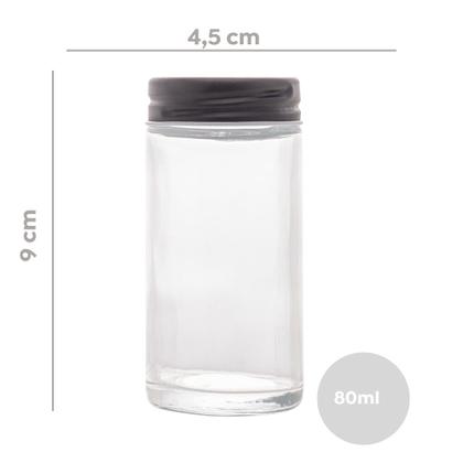 Imagem de Pote Porta Tempero Saleiro de Vidro com Tampa 80ml Lyor
