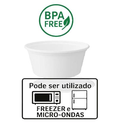 Imagem de Pote PP Com Tampa Lacre Alta Vedação BrasilPack 600ml 100 Unidades