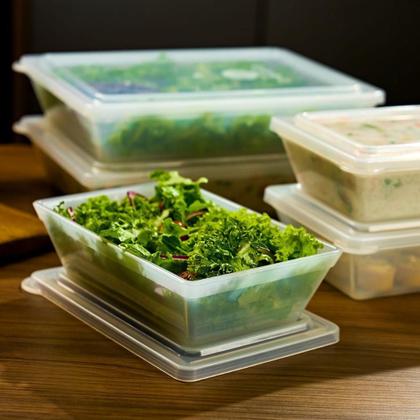 Imagem de Pote Retangular Com Tampa 4L Natural Geladeira Mantimentos