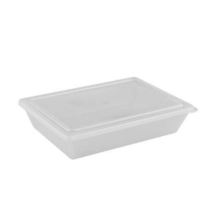 Imagem de Pote Retangular Com Tampa 5L Natural Geladeira Mantimentos