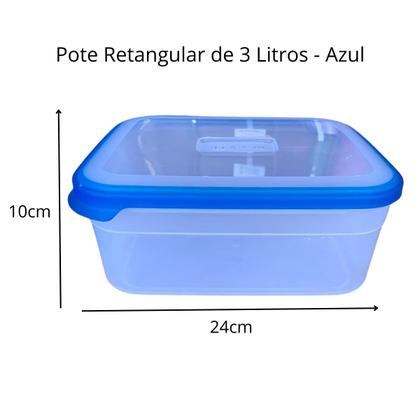 Imagem de Pote Retangular de 3 Litros - Azul