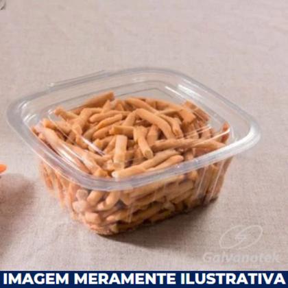 Imagem de Pote Retangular Galvanotek G-94 1000ml C/Tampa Articulada 200 Un Emb. Descartável P/ Marmita, Salada