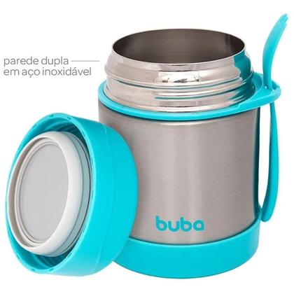 Imagem de Pote Térmico De Alimentos Azul Com Colher 320Ml Buba