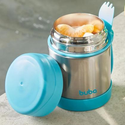 Imagem de Pote Térmico De Alimentos Azul Com Colher 320Ml Buba