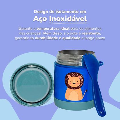 Imagem de Pote Térmico Infantil Bebê Inox Com Colher PapinhaFruta