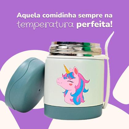 Imagem de Pote Térmico Infantil Bebê Inox Com Colher PapinhaFruta