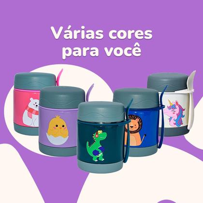 Imagem de Pote Térmico Infantil Bebê Inox Com Colher PapinhaFruta