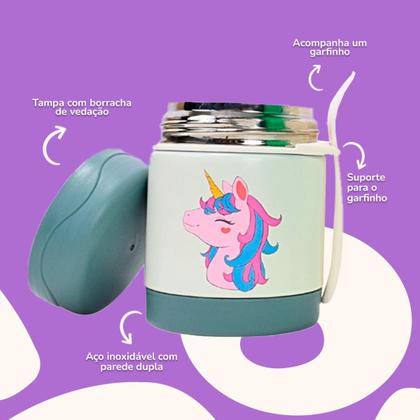 Imagem de Pote Térmico Infantil Bebê Inox Com Colher PapinhaFruta