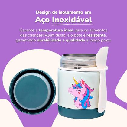 Imagem de Pote Térmico Infantil Bebê Inox Com Colher PapinhaFruta