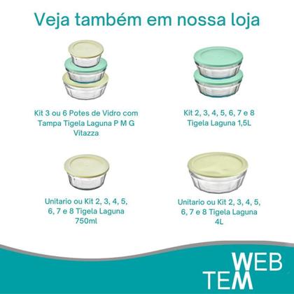 Imagem de Pote Tigela de Vidro com Tampa Plástica Laguna 1,5 Litros Vitazza: Para Servir, Armazenar, Organização de Cozinha e Geladeira, Opção Sustentável
