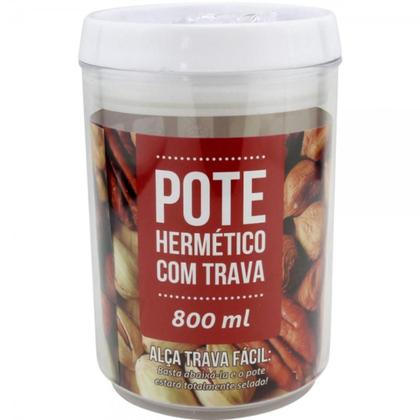 Imagem de Pote Trava Hermetico Plastico Circular 800ML