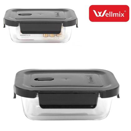 Imagem de Pote Vidro Borossilicato 375Ml Retangular Hermético