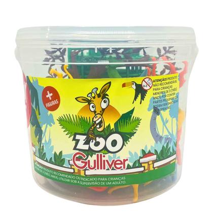 Imagem de Pote Zoo Gulliver 33 Peças - Balde Baldinho Zoológico Plástico Original