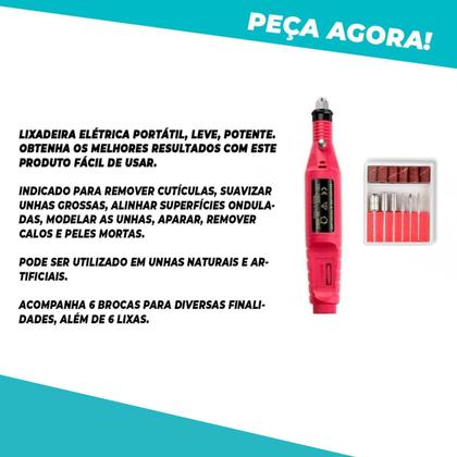 Imagem de Potência Portátil: Lixadeira Elétrica Unha Gel 110V/220V para Mobilidade