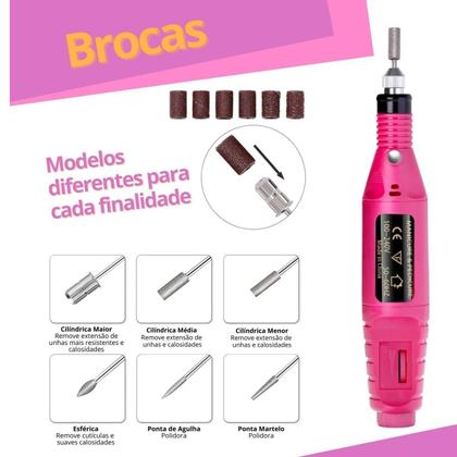 Imagem de Potência Profissional Lixadeira Lixa Motor Unha Elétrica usb