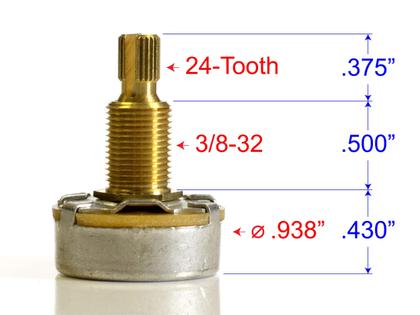 Imagem de Potenciômetro CTS CT-450S3507 500k Audio Long Split Shaft x4