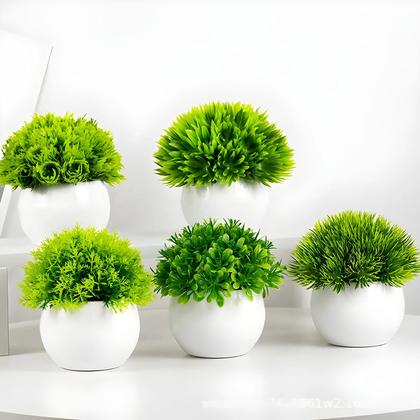 Imagem de Potenciômetro de planta verde artificial, Plástico, Decorativo, Home Decoração Criativa, 1Pc