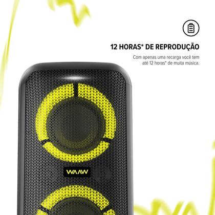Imagem de Potente Caixa de Som Bluetooth WAAW INFINITE 200 160W RMS TWS LED Party Potente Sound Box 12h de bateria