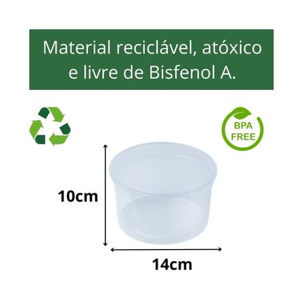 Imagem de Potes 1l 1000ml 48un Descartáveis Redondo Freezer Microondas Empilhavel BPA Free