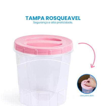 Imagem de Potes De Plástico Com Tampa Kit 5 Porta Mantimentos Plastico